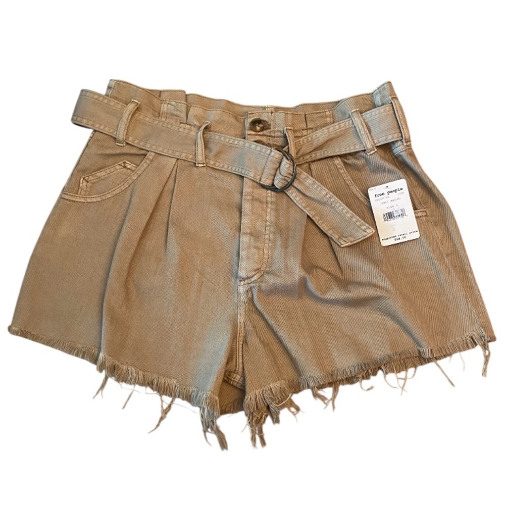 NWT FREE PEOPLE - See You Sometime Paperbag Safari Shorts Salt Marsh Size Large - Picture 3 of 10